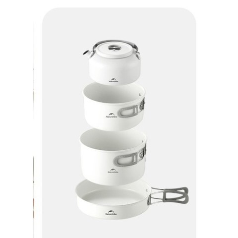 Сковорідка зі складаною ручкою Naturehike CNK2450CF013, 17,5 см, алюміній, біла