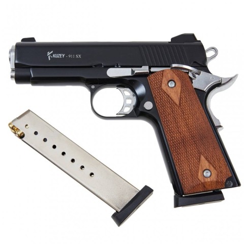 Стартовий пістолет KUZEY 911-SX#2 Black/Brown Wooden Grips