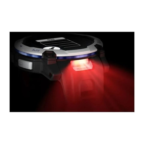 Смарт-годинник Garmin Instinct 3 (50 мм) Solar білий камінь/чорний/синя блискавка