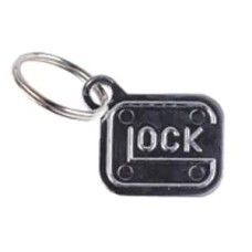 Брелок Glock логотип, металл, с серебр.покрытием