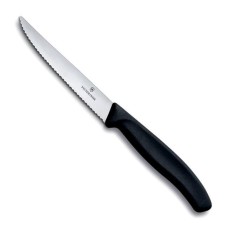 Нож кухонный Victorinox SwissClassic стейковый 11 см, серрейтор, черный