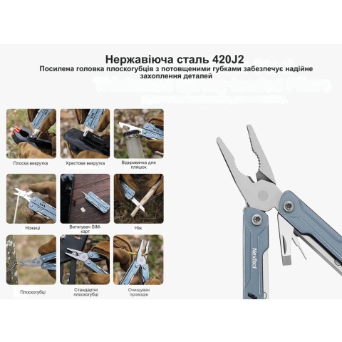Мультитул NexTool Mini Sailor Pliers S11, блакитний (NE20156B, NE20156D)