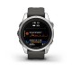 Смарт-часы Garmin fenix 7S Pro Solar Edition серебристые с ремешком графитового цвета