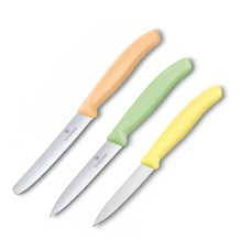Набір кухонний Victorinox SwissClassic Paring Set 3 ножа з жовт,св.зел,св.помар. ручкою (8,10,11см) у подар.упак.