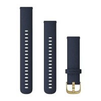 Быстросменные ремешки Garmin силиконовые (18 мм) синие со светло-золотистой фурнитурой