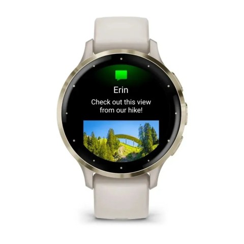 Смарт-часы Garmin Venu 3s айвори с золотистым стальным безелем и силиконовым ремешком