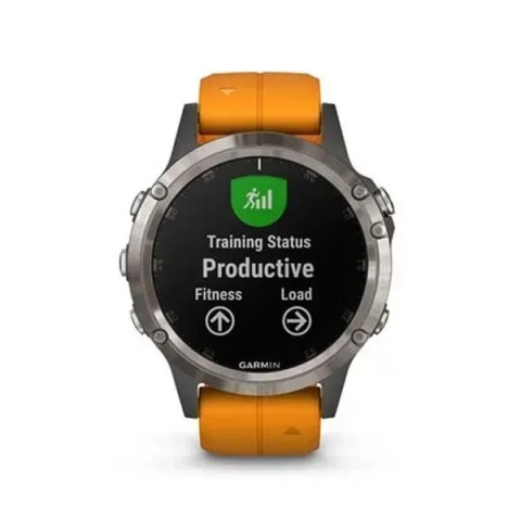 Смарт-годинник Garmin fenix 5 Plus Sapphire титановий з помаранчевим ремінцем