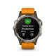 Смарт-годинник Garmin fenix 5 Plus Sapphire титановий з помаранчевим ремінцем