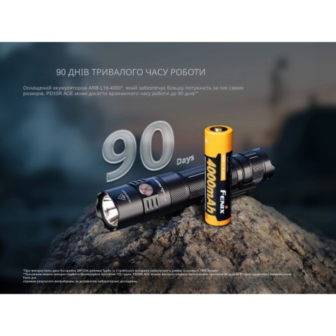 Ліхтар тактичний ручний Fenix PD35R ACE LED 2000 лм + наключний ліхтар CL01 (чорний)  | Лімітована серія