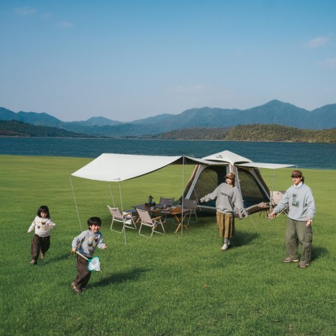 Намет чотиримісний автоматичний надувний із тентом Naturehike Ango CNK2550WS017, коричневий