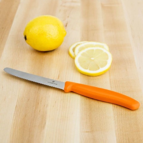 Кухонний ніж Victorinox SwissClassic Tomato&Sausage лезо 11см хвил. з помар. ручкою 2шт (блістер)
