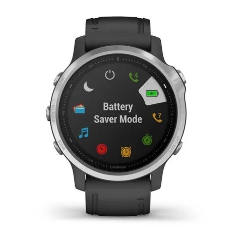 Смарт-часы Garmin fenix 6S серебристые с черным ремешком