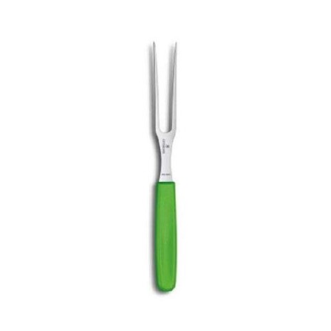 Кухонна виделка Victorinox Carving Flat 15см з зел. ручкою