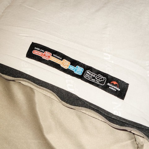 Спальник з капюшоном із звичайним мішком для зберігання Naturehike M400 CNK2350WS023, (1°C), правий, сірий