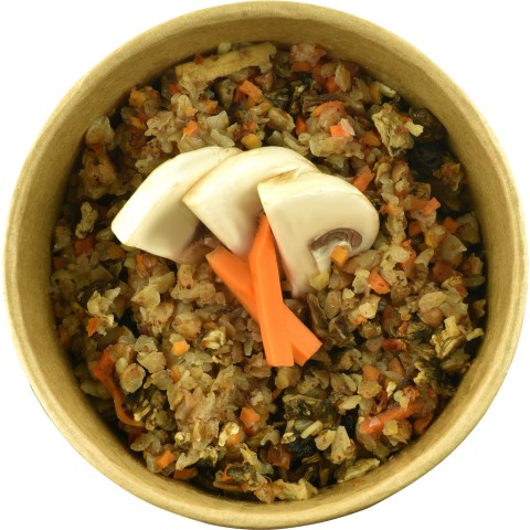 Гречана каша з грибами  Happy Elk прозора упаковка