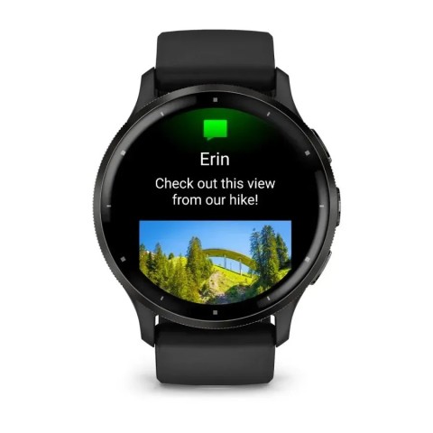 Смарт-годинник Garmin Venu 3 чорний зі сланцевим сталевим безелем і силіконовим ремінцем