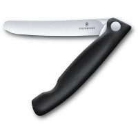 Нож кухонный складной Victorinox SwissClassic 11 см, скругленный, черный, блистер