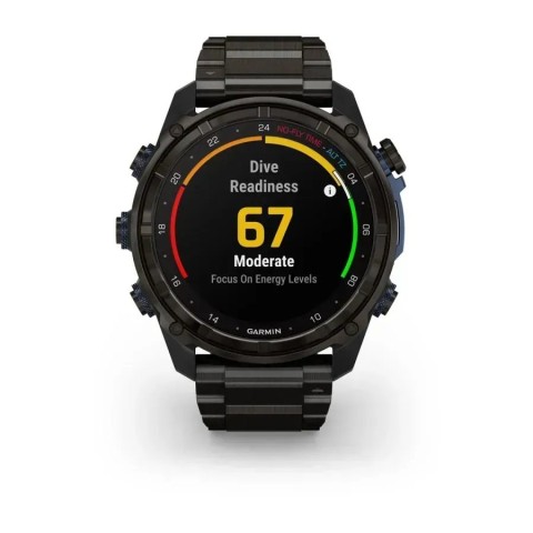 Смарт-годинник Garmin Descent Mk3i (51 мм) карбоново-сірий DLC титановий з DLC титановим ремінцем і Descent T2 Transceiver