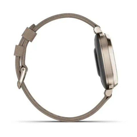 Смарт-годинник Garmin Lily 2 Classic кремово-золотистий із кавовим нейлоновим ремінцем