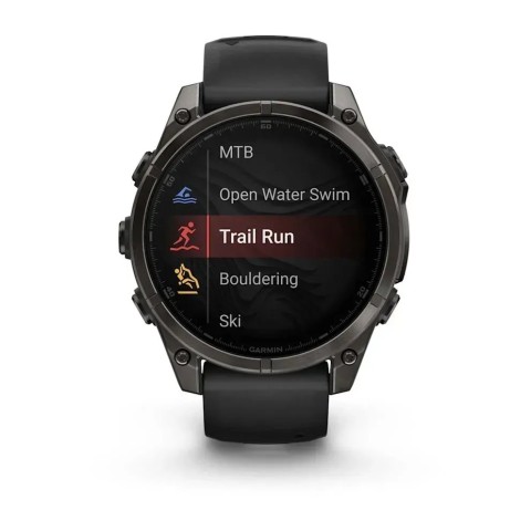 Смарт-годинник Garmin fenix 8 AMOLED (47 мм) Sapphire карбоново-сірий DLC титан чорний/гравійно-сірий