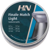 Пули пневматические H&N Finale Match Light. Кал. 4.5 мм. Вес -  0.51 г. 500 шт/уп