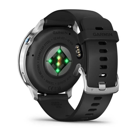 Смарт-годинник Garmin D2 Air X15 сріблястий з чорним силіконовим ремінцем