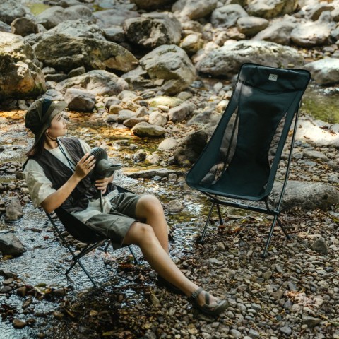 Стілець складаний ультралегкий Naturehike Stellaluna L04 CNK2450JJ015, розмір М, алюміній, сірий