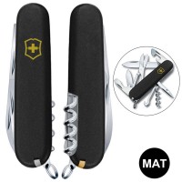 Ніж Victorinox Climber Mat 91мм,14функ,чорн мат,жовт.лого