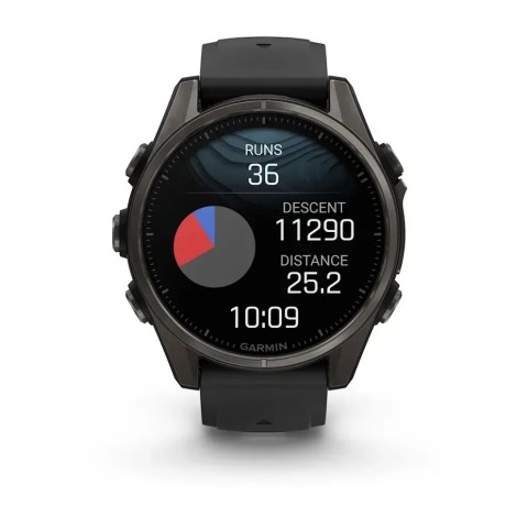Смарт-часы Garmin fenix 8 AMOLED (43 мм) Sapphire карбоново-серый DLC титан черный/гравийно-серый