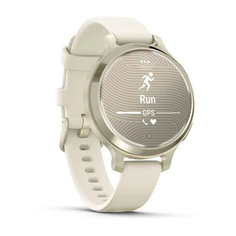 Смарт-годинник Garmin Lily 2 Active місячне золото із силіконовим ремінцем кольору слонова кістка
