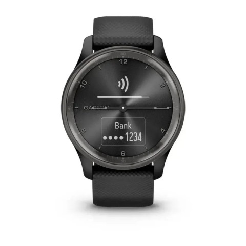 Смарт-часы Garmin vivomove Trend с грифельным стальным безелем, черными корпусом и ремешком