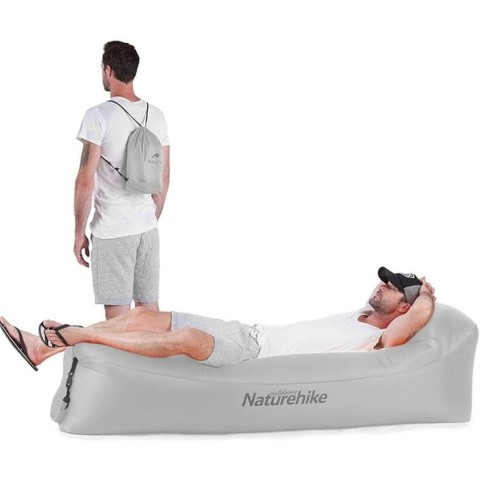 Матрац, ламзак надувний Naturehike NH20FCD06, 180х70х52 см, сірий, має чохол-рюкзак