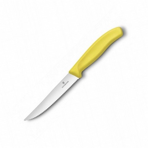 Кухонний ніж Victorinox SwissClassic Steak&Pizza лезо 12см хвил. з жовт. ручкою