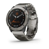 Смарт-часы Garmin fenix 6X Pro Solar титановые серебристые с титановым браслетом