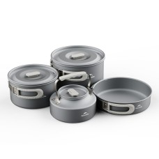 Набір посуду (2 каструлі, чайник, сковорідка) Naturehike CNK2450CF010, алюміній