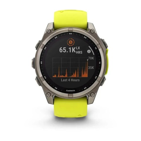 Смарт-годинник Garmin fenix 8 (47 мм) Sapphire Solar титан яскраво-жовтий/графітовий