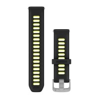 Швидкозмінні ремінці Garmin силіконові (20 мм) чорні / яскраво-жовті