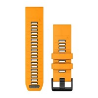Ремінці для годинника Garmin QuickFit 26 силіконові яскраво-оранжеві/графітові