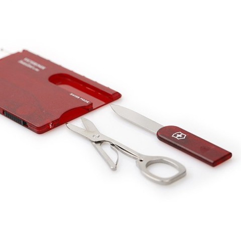 Ніж Victorinox Swisscard Lite 82х54х4мм,12функ,черв.прозор