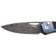 Нож Lionsteel Twain Damascus, Titanium / Carbon fiber blue