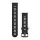 Швидкозмінні ремінці Garmin силіконові (20 мм) чорні з фурнітурою грифельного кольору (для Forerunner 645)