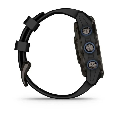 Смарт-годинник Garmin Descent Mk3i (43 мм) карбоново-сірий DLC титановий з чорним силіконовим ремінцем