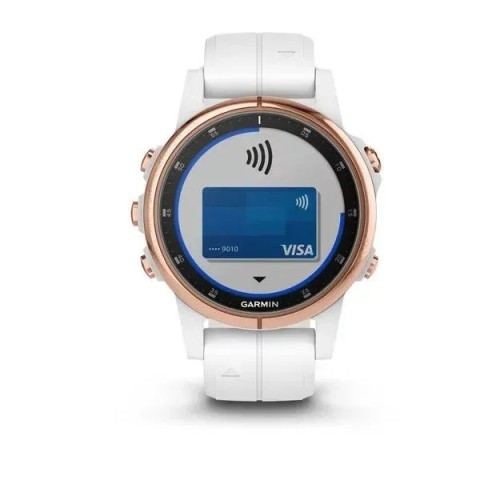 Смарт-годинник Garmin fenix 5S Plus Sapphire рожево-золотистий з білим ремінцем