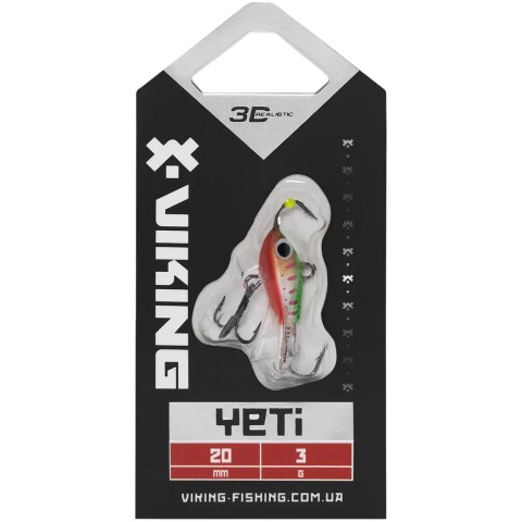 Балансир Viking Fishing Yeti Ice Jig 20mm 3.0g #27 Trout Green