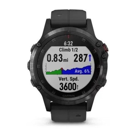 Смарт-годинник Garmin fenix 5 Plus Sapphire чорний з чорним ремінцем