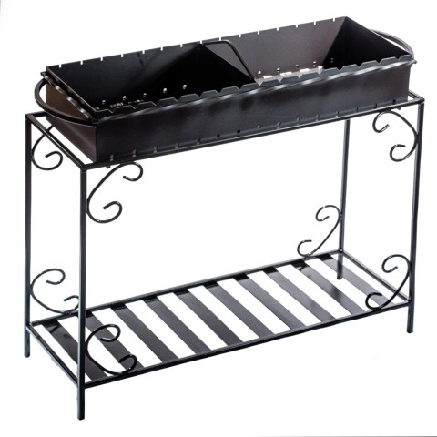 Мангал із дровницею на 15 шампурів 4мм