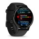 Смарт-годинник Garmin Venu 3 чорний зі сланцевим сталевим безелем і силіконовим ремінцем