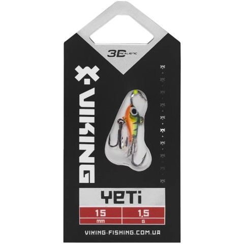 Балансир Viking Fishing Yeti Ice Jig 15mm 1.5g #28 Chrome Perch