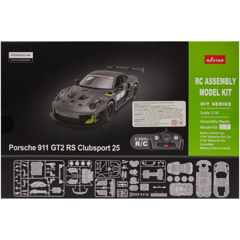 Машинка-конструктор Rastar Porsche 911 GT2 RS Clubsport 25 1:18. Сірий