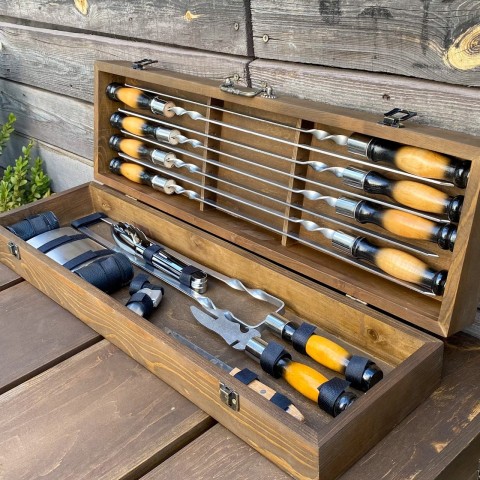 Подарунковий Набір шампурів Мисливець ручної роботи